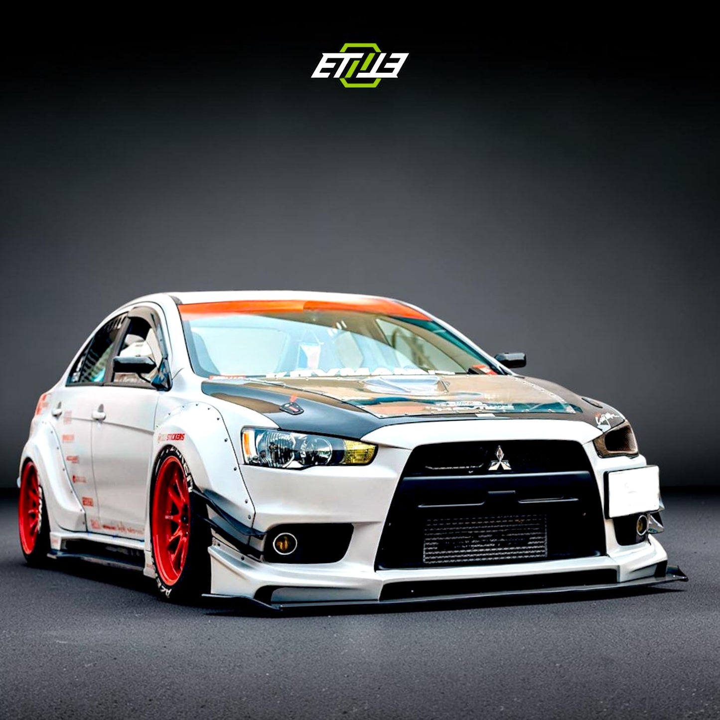 Mitsubishi Lancer Evolution X Carbon Fiber Front Bumper Splitter | Shopifydevstudio