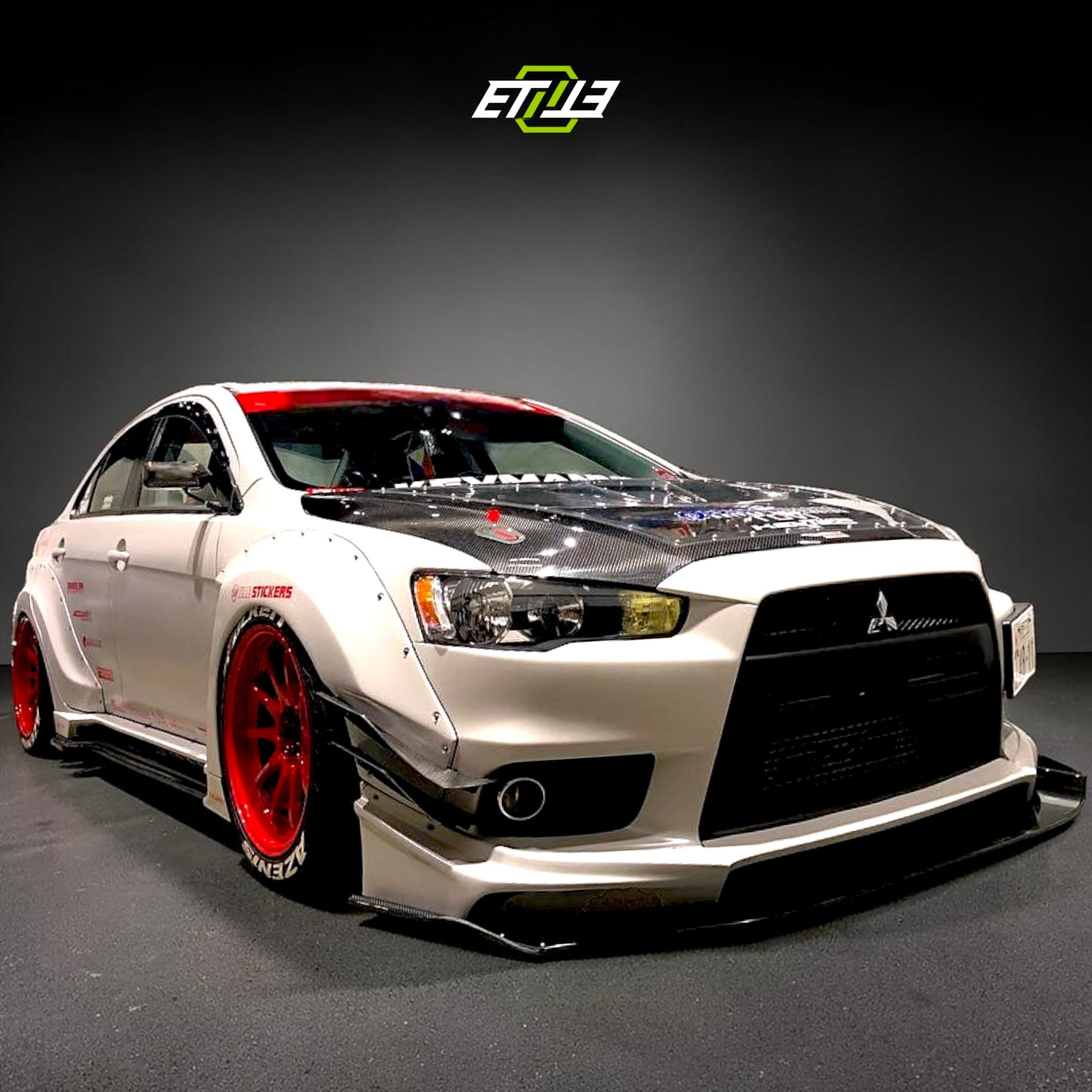 Mitsubishi Lancer Evolution X Carbon Fiber Front Bumper Splitter | Shopifydevstudio