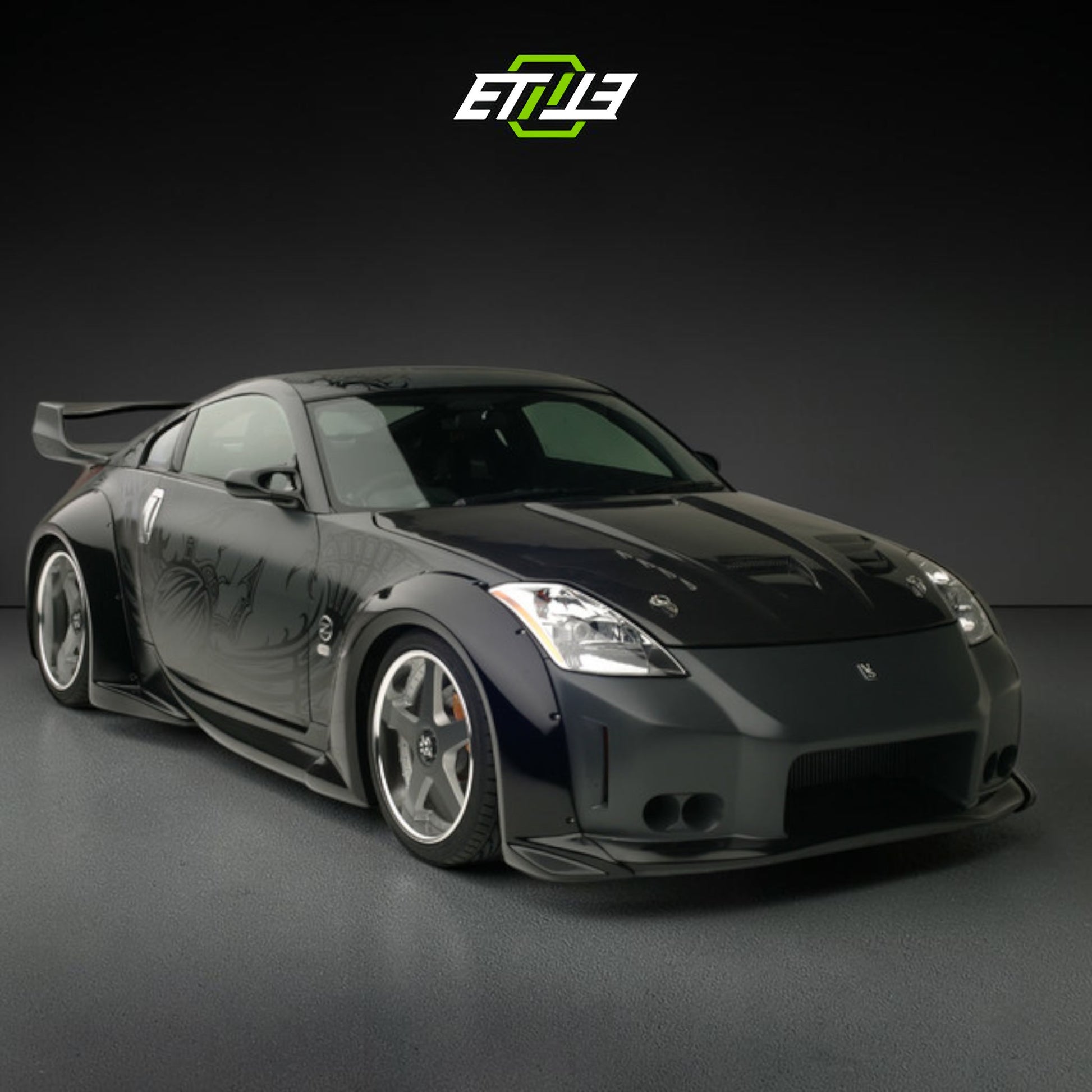 Nissan 350Z Veilside Style Carbon Fiber Hood | SKU: ETI-HN00822-CF | ID: 10658250555673 | Shopifydevstudio