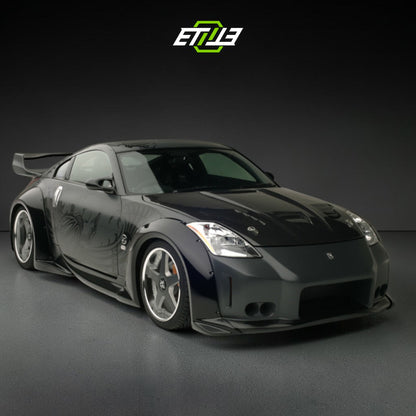 Nissan 350Z Veilside Style Carbon Fiber Hood | SKU: ETI-HN00822-CF | ID: 10658250555673 | Shopifydevstudio