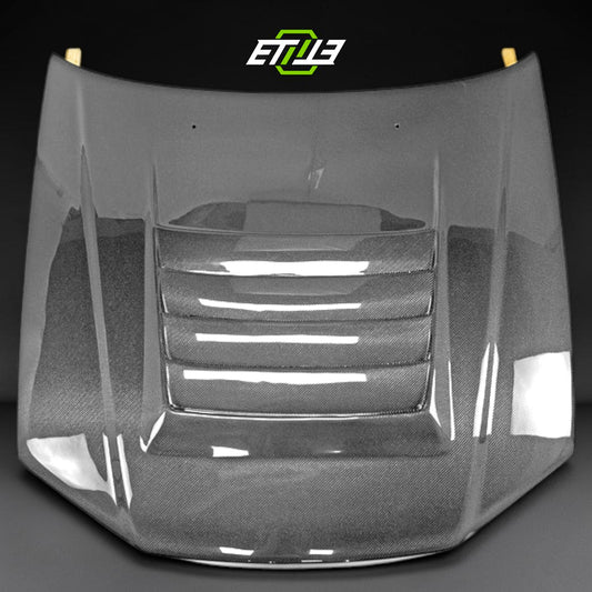 R34 GT-R Nismo style carbon hood — bespoke carbon, vent detail, ETi