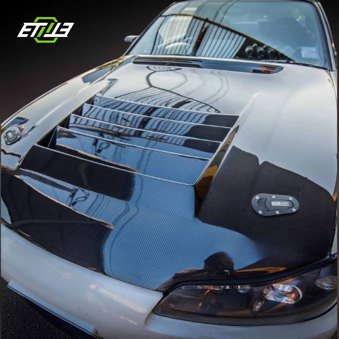 Nissan S15 D-Max Style Carbon Fiber Hood | SKU: ETI-HN01150-CF | ID: 10658249474329 | Shopifydevstudio