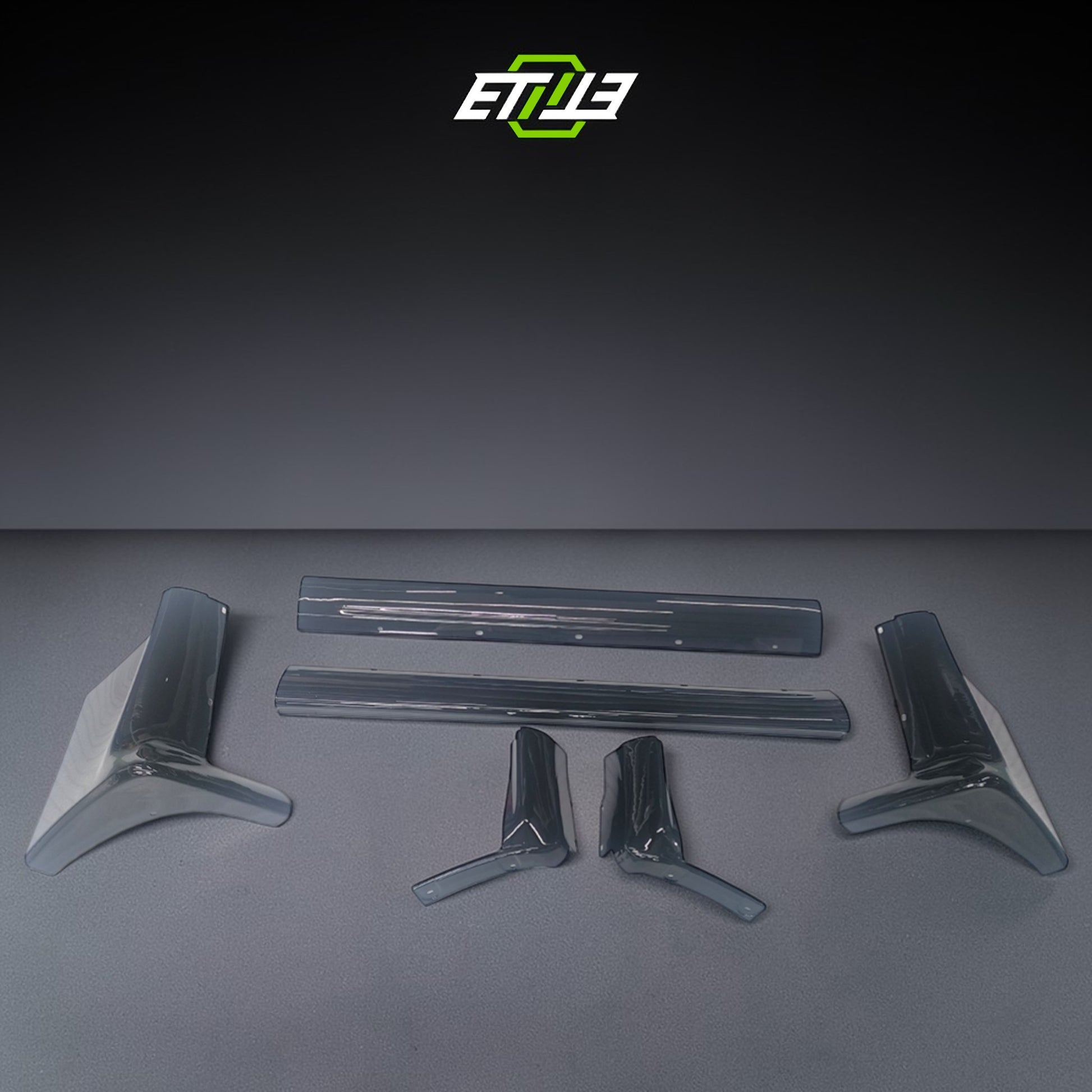 R32 N1 style side skirt add-on — carbon fiber weave detail, ETi