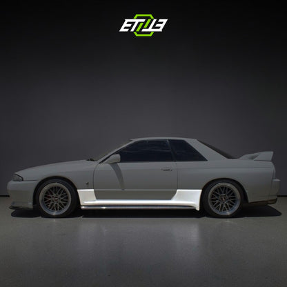 R32 N1 style side skirt add-on — carbon fiber, profile view, ETi