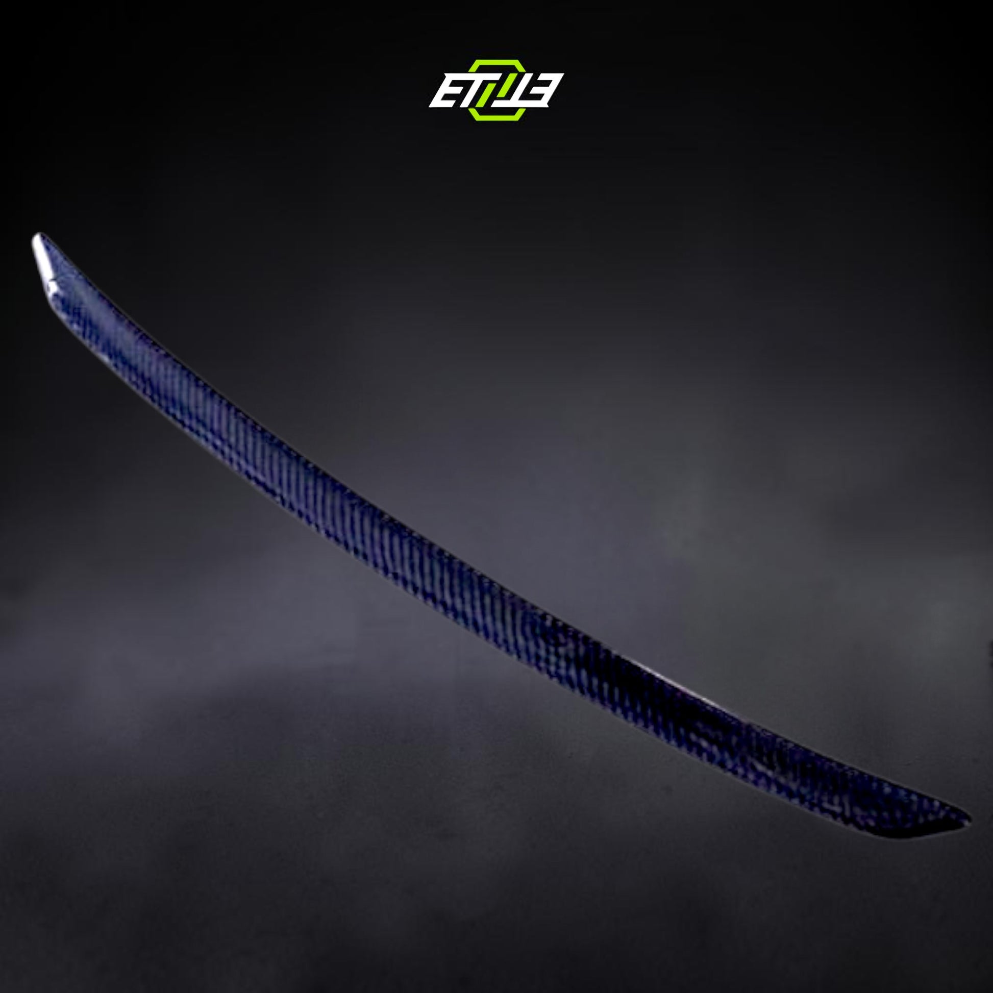 R32 NS hood lip — gloss carbon fiber, front view, ETi