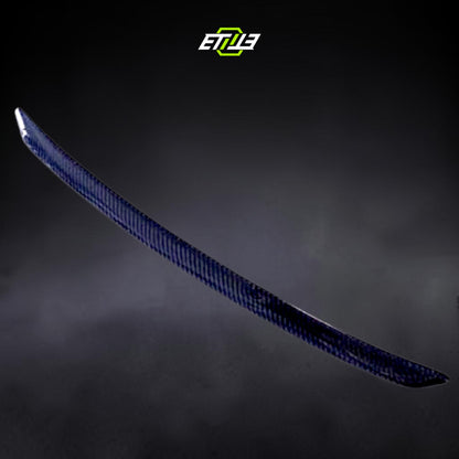 R32 NS hood lip — gloss carbon fiber, front view, ETi