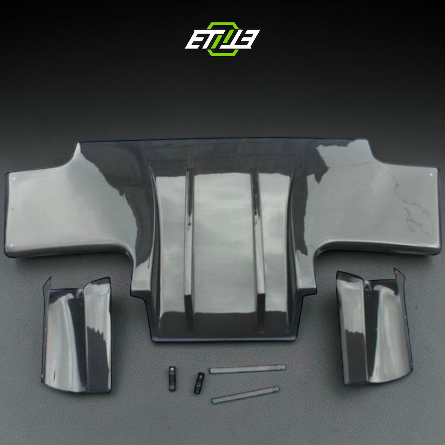 R32 TS rear diffuser Type 2 — carbon weave detail, ETi