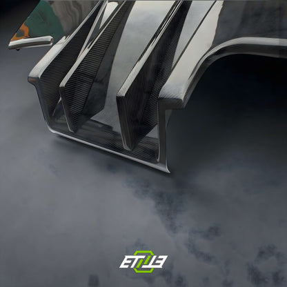 Nissan Skyline R32 GTR TS Carbon Fiber Rear Diffuser Type 2 w/ Metal Fitting Accessories