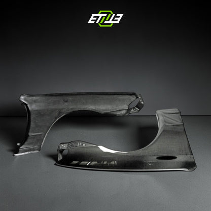 R32 OEM style front fenders — bespoke carbon, fitted on car, ETi