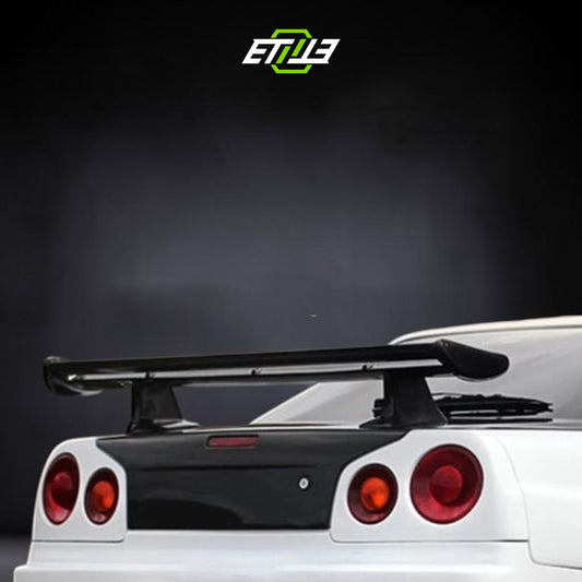 R34 OEM style carbon trunk — bespoke carbon, top view, ETi