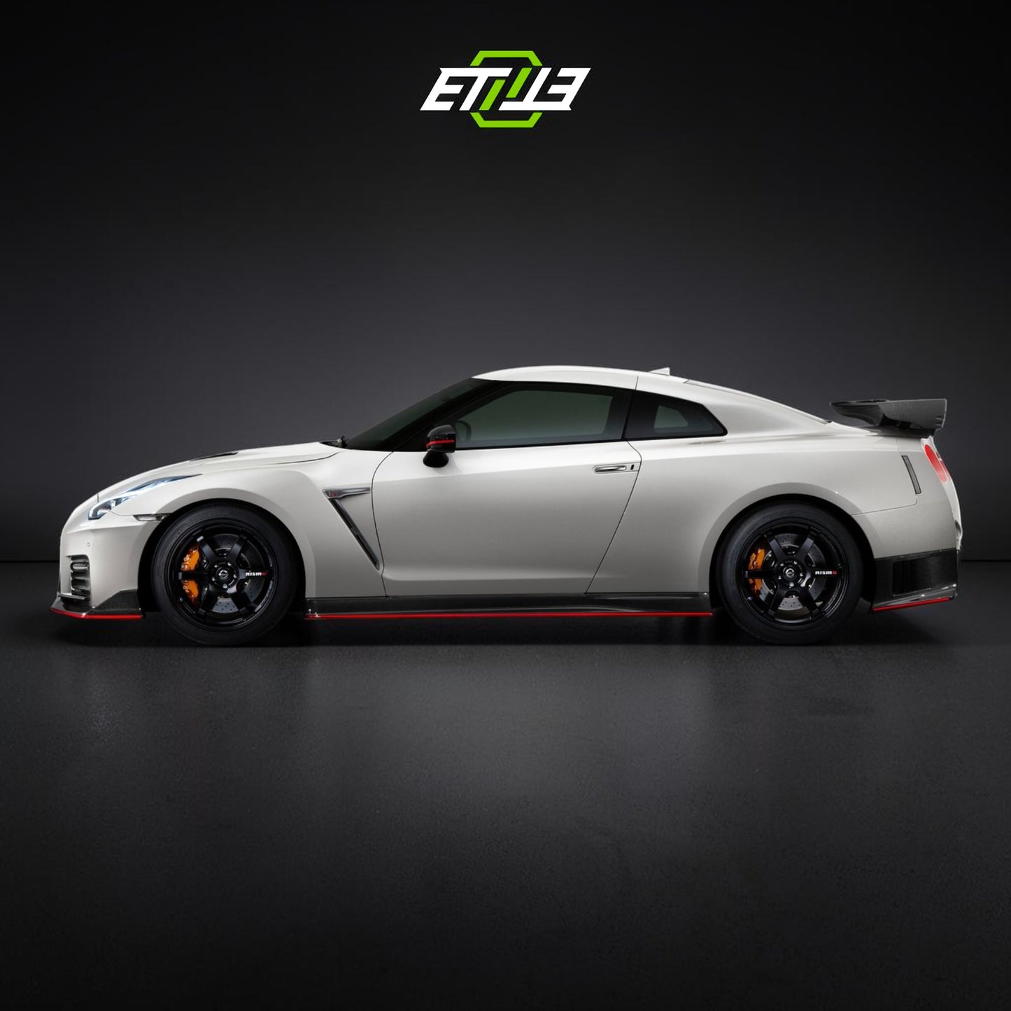 R35 MC Nismo style body kit — bespoke carbon matte finish, rear view, ETi