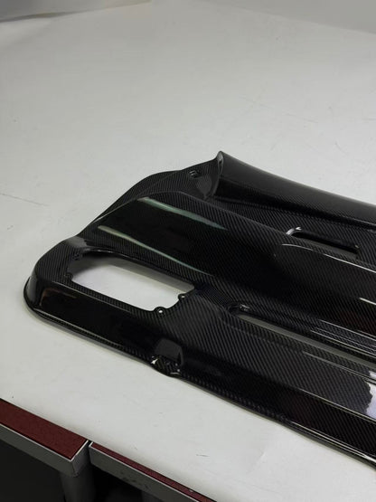 Nissan Skyline R32 carbon fiber door card - molded detail view