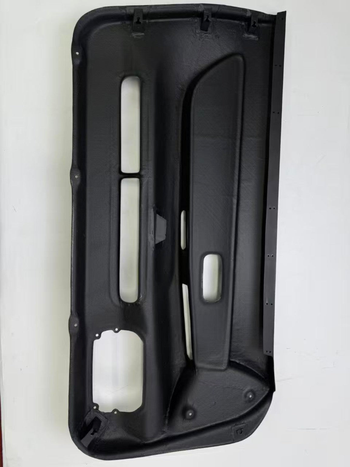 Nissan Skyline R32 carbon fiber door card - rear construction and mounting view