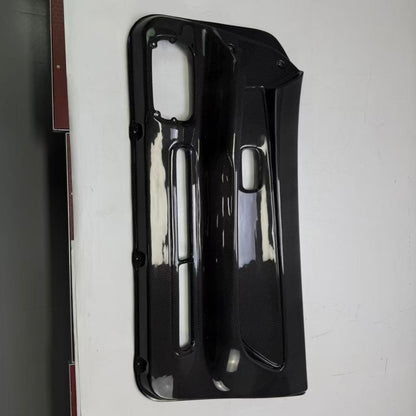 Nissan Skyline R32 carbon fiber door card - gloss carbon full front view