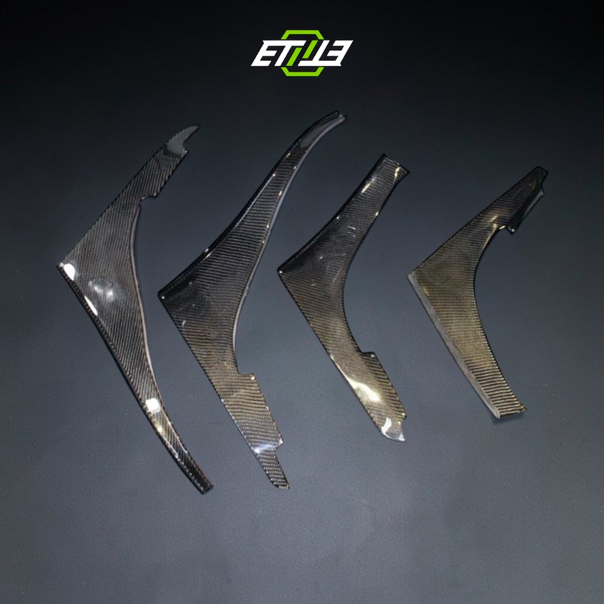 R32 GTR OEM Front Bumper TBO Style Design Canard (4 pcs) | SKU: R32-CF-3 | ID: 10658246164761 | Shopifydevstudio