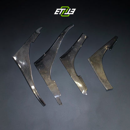 R32 GTR OEM Front Bumper TBO Style Design Canard (4 pcs) | SKU: R32-CF-3 | ID: 10658246164761 | Shopifydevstudio