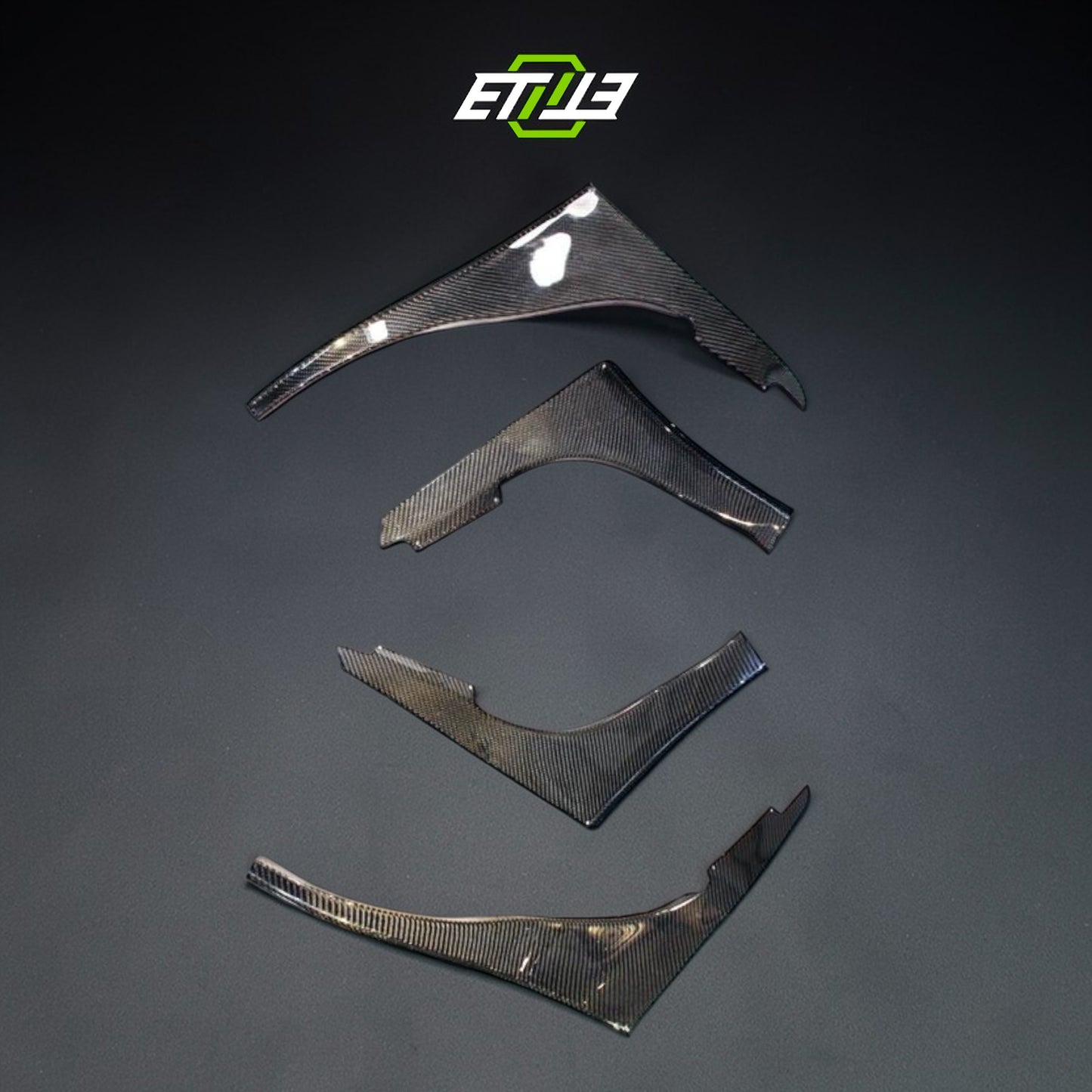 R32 GTR OEM Front Bumper TBO Style Design Canard (4 pcs) | SKU: R32-CF-3 | ID: 10658246164761 | Shopifydevstudio