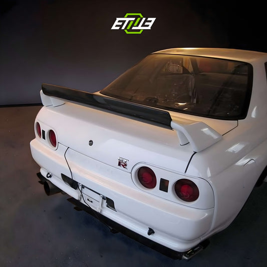 R32 GTR OEM Rear Spoiler Fujimura Style Rocket Dancer Gurney Flap Full Carbon
