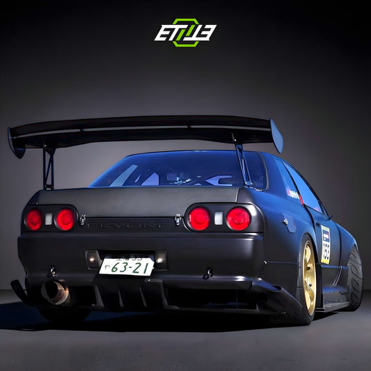 R32 GTR TS Rear Carbon Fiber Diffuser with 2 Middle Fins 4 side Diffuser (7pcs)