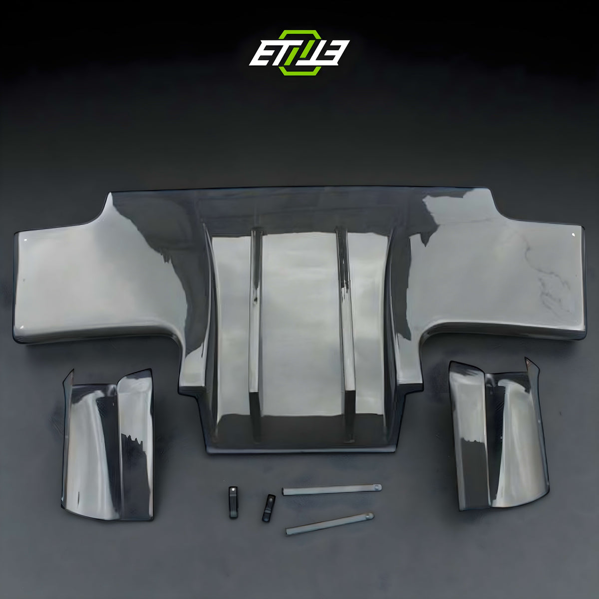 R32 GTR TS Rear Carbon Fiber Diffuser with 2 Middle Fins 4 side Diffuser (7pcs)