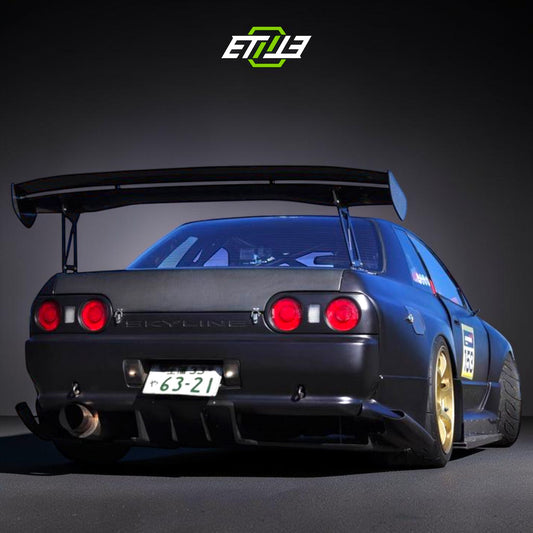 R32 GTR TS Rear Carbon Fiber Diffuser with 2 Middle Fins 4 side Diffuser (7pcs) | SKU: 198-CF-3 | ID: 10658247311641 | Shopifydevstudio