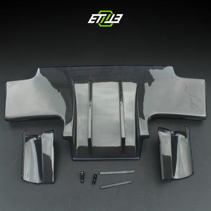 R32 GTR TS Rear Carbon Fiber Diffuser with 2 Middle Fins 4 side Diffuser (7pcs) | SKU: 198-CF-3 | ID: 10658247311641 | Shopifydevstudio