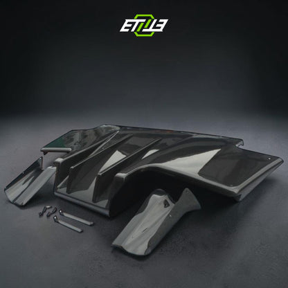 R32 GTR TS Rear Carbon Fiber Diffuser with 2 Middle Fins 4 side Diffuser (7pcs) | SKU: 198-CF-3 | ID: 10658247311641 | Shopifydevstudio