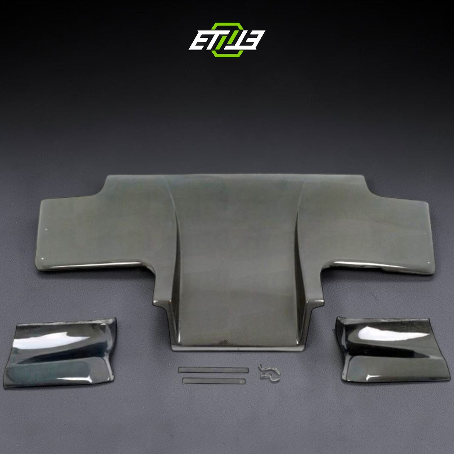 R32 TS style rear diffuser — bespoke carbon, underside view, ETi