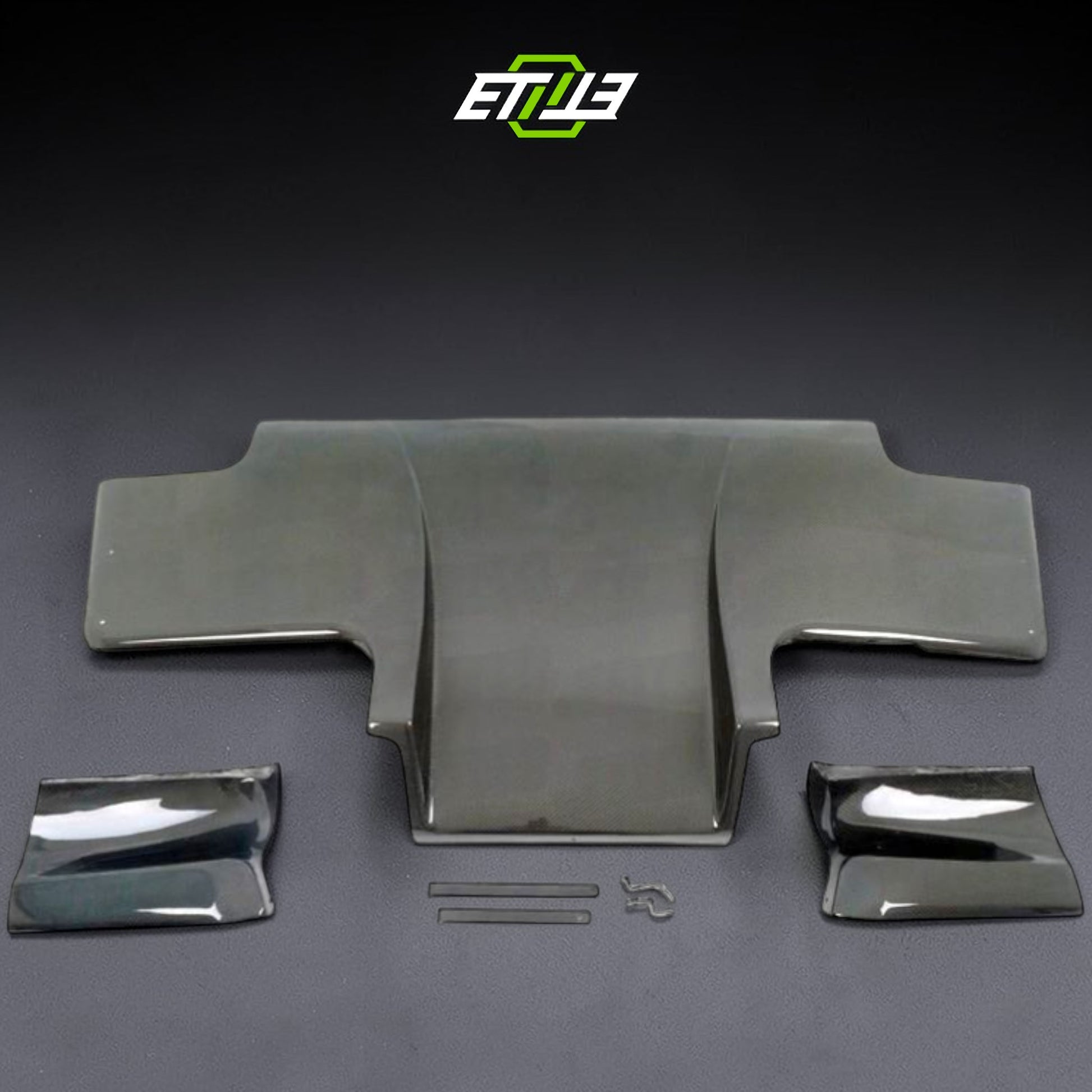 R32 TS style rear diffuser — bespoke carbon, underside view, ETi