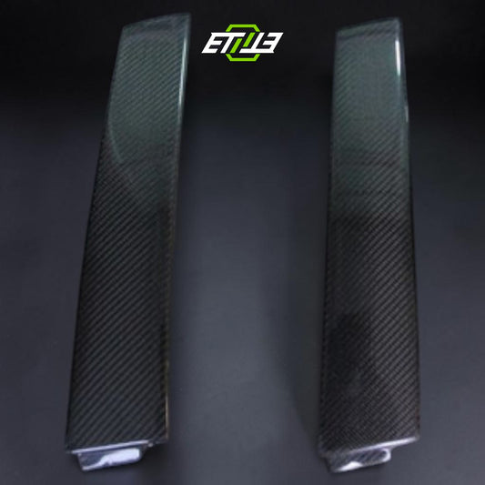 R33 B-pillar cover trim — bespoke carbon, profile view, ETi