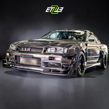 R34 GTR AS Front Lip with Undertray | SKU: R34-CF-30 | ID: 10658245181721 | Shopifydevstudio