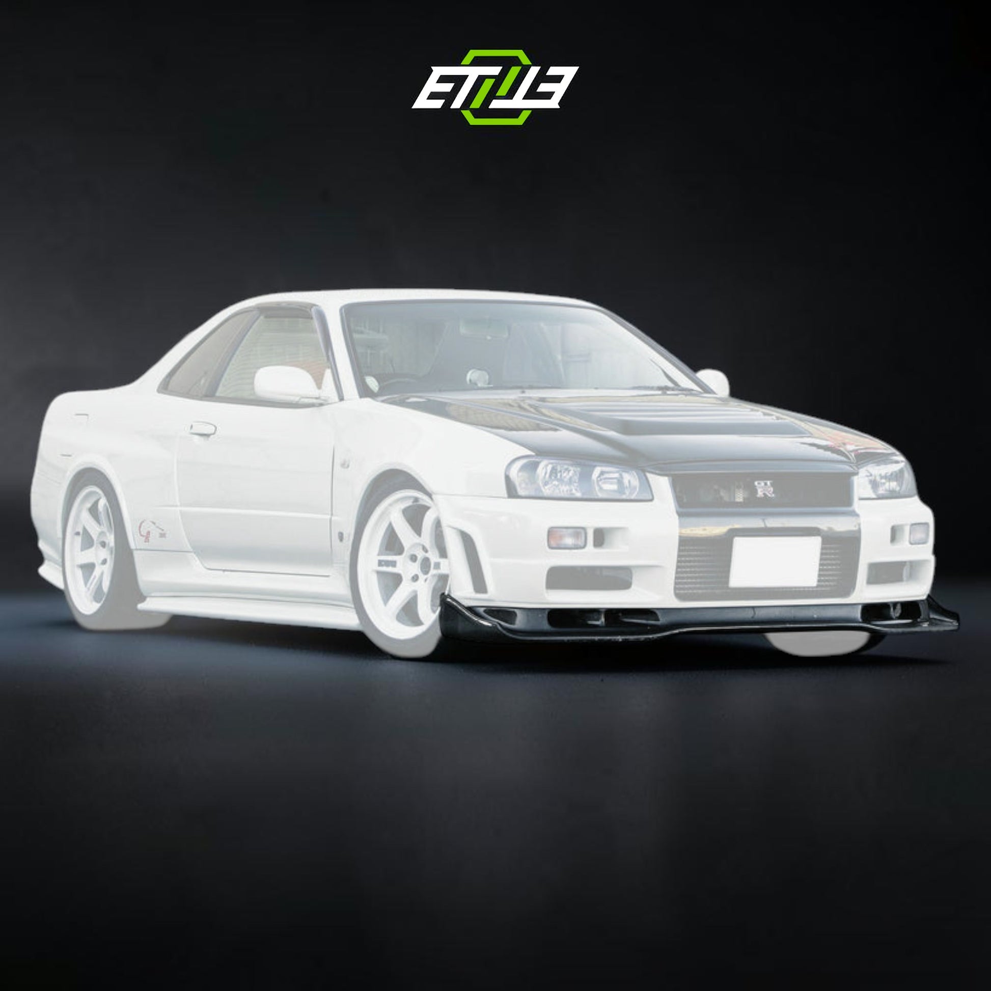 R34 GTR AS Front Lip with Undertray | SKU: R34-CF-30 | ID: 10658245181721 | Shopifydevstudio