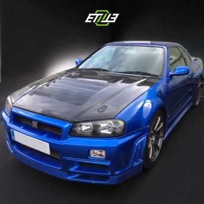 R34 GTR NI Style Hood | SKU: R34-CF-39 | ID: 10658245443865 | Shopifydevstudio