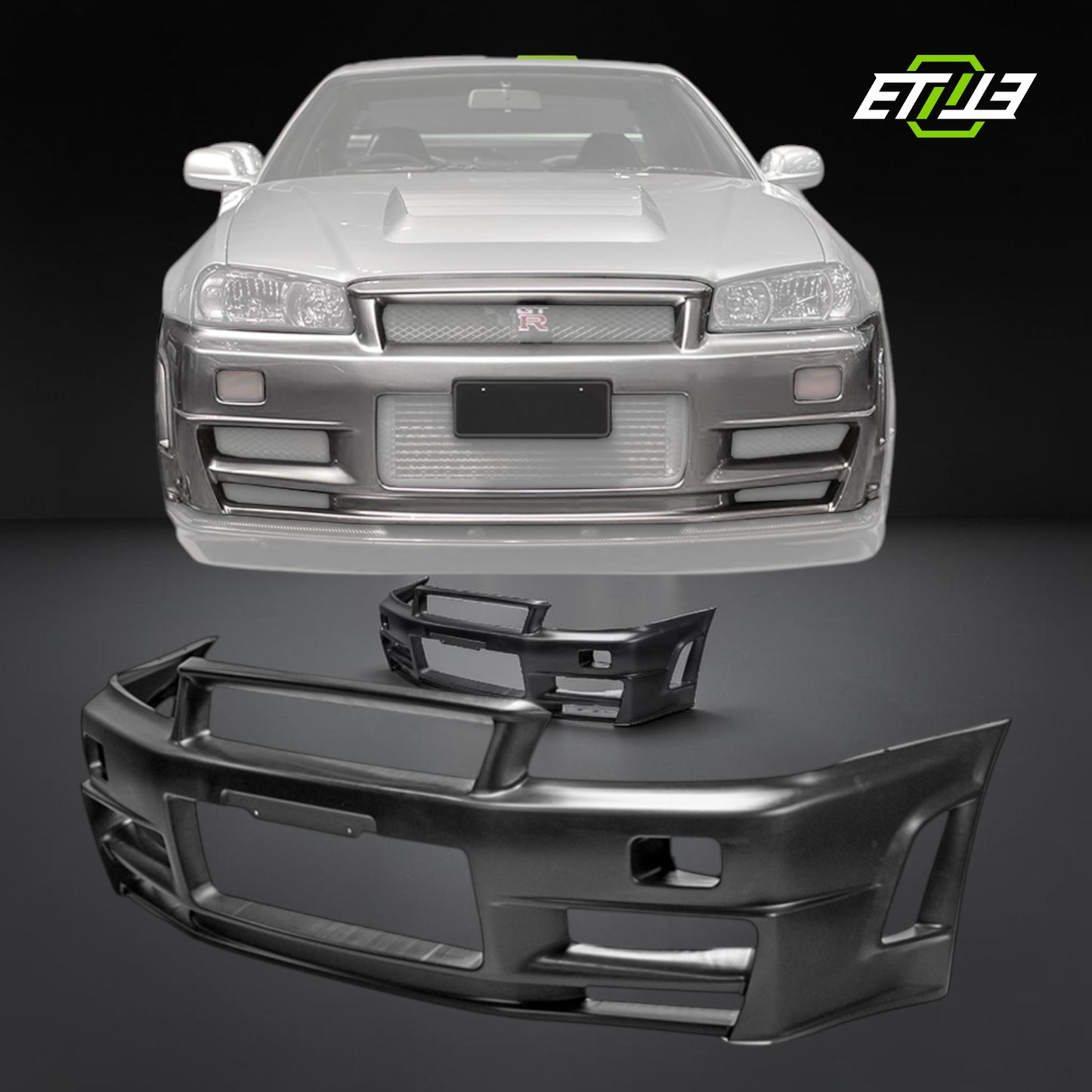 R34 GTR NI Z-Tune Style Front Bumper | SKU: R34-CF-22 | ID: 10658244854041 | Shopifydevstudio