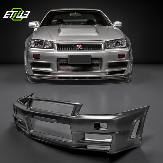 R34 GT-R Z-Tune style front bumper — bespoke carbon, side profile, ETi