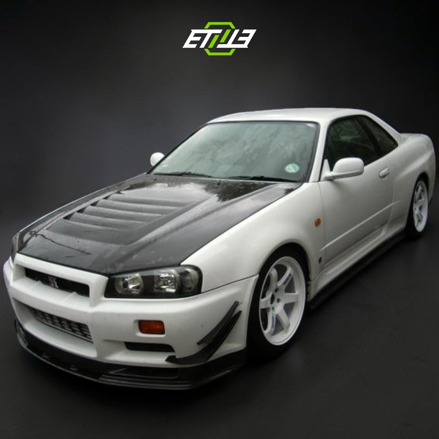 R34 GTR OEM Style Front Bumper (4pcs Canard) | SKU: SKY-CF-6 | ID: 10658245378329 | Shopifydevstudio