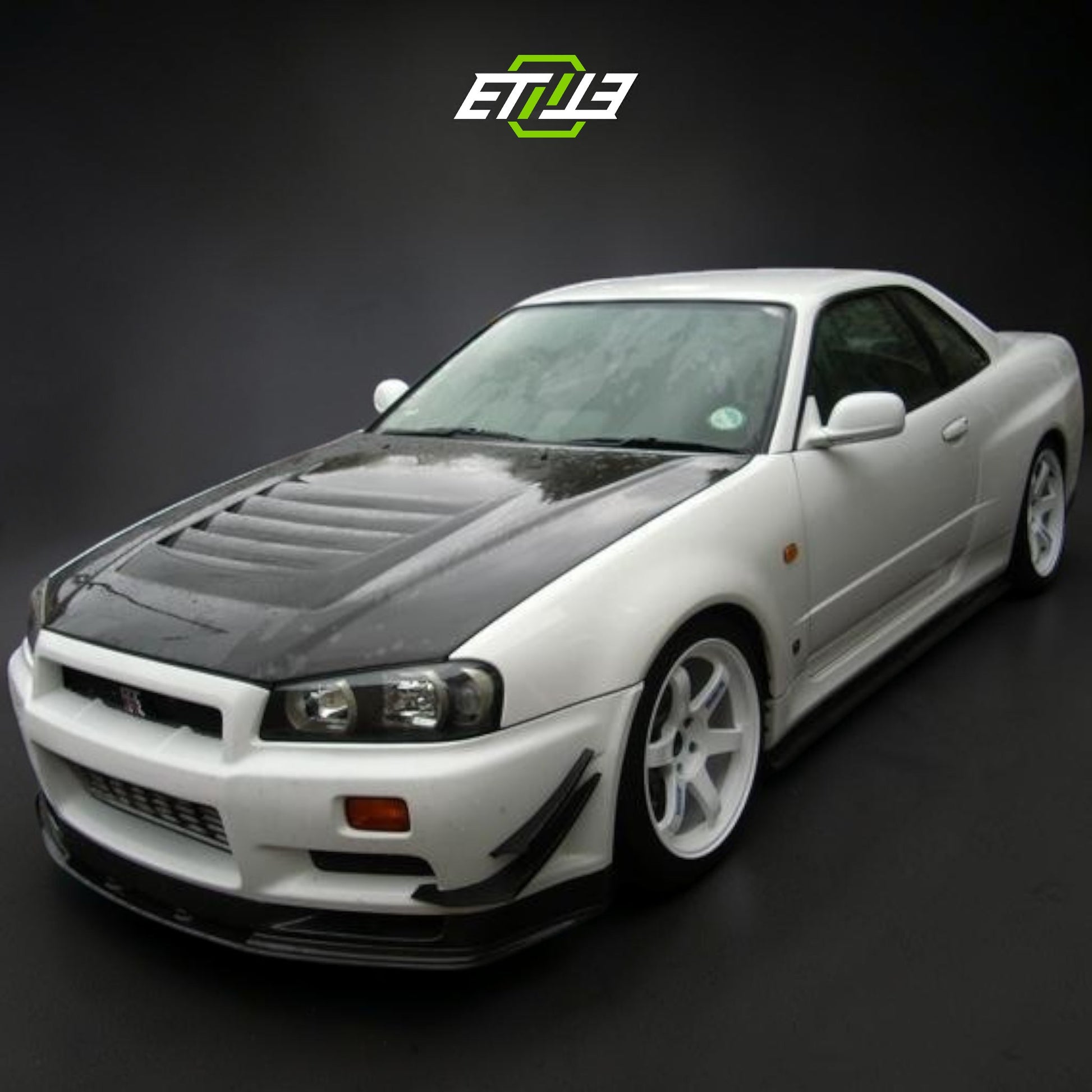 R34 GTR OEM Style Front Bumper (4pcs Canard) | SKU: SKY-CF-6 | ID: 10658245378329 | Shopifydevstudio