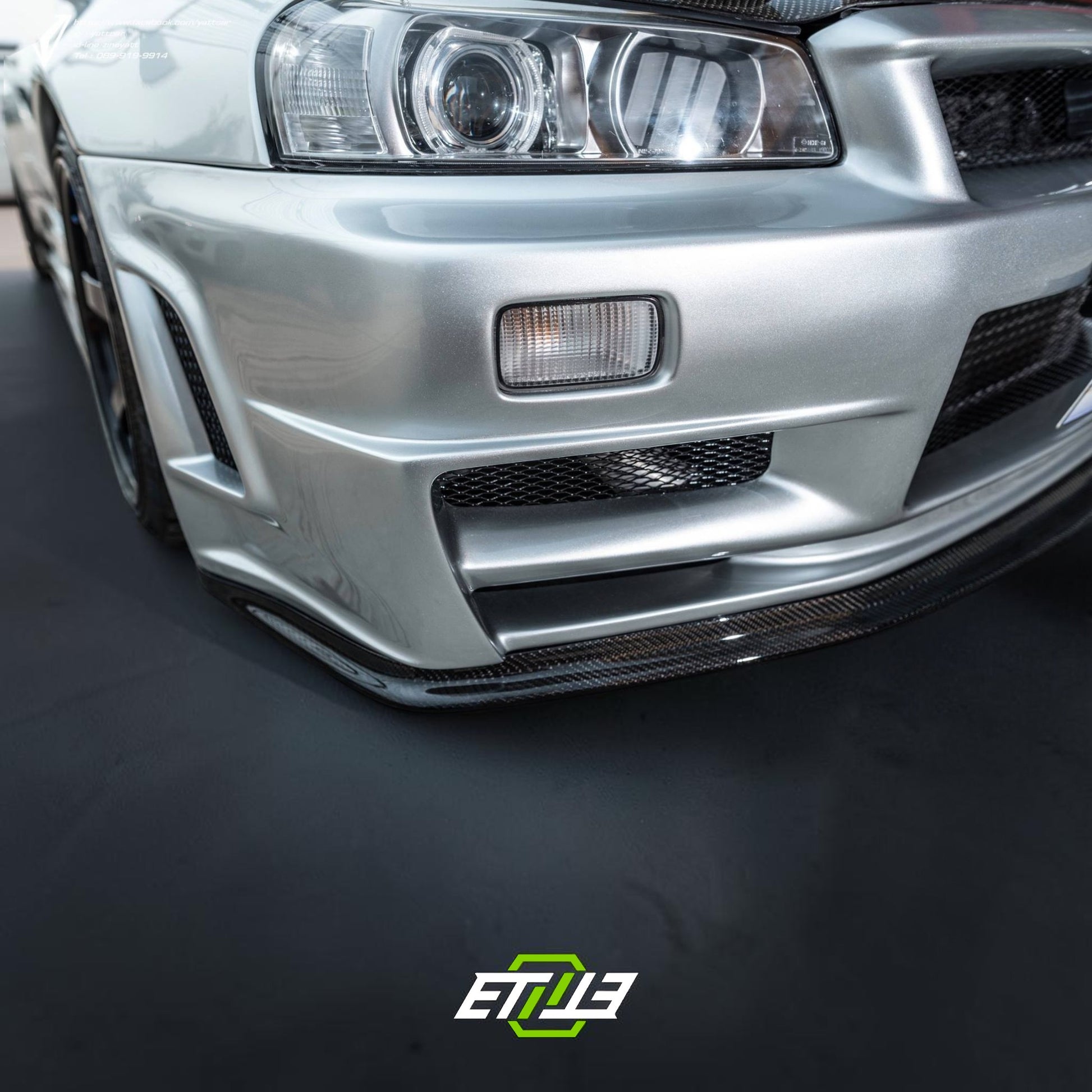 R34 GTR OEM Style Front Bumper Nismo Style Bottom Lip with Undertray | SKU: R34-CF-31 | ID: 10658245214489 | Shopifydevstudio