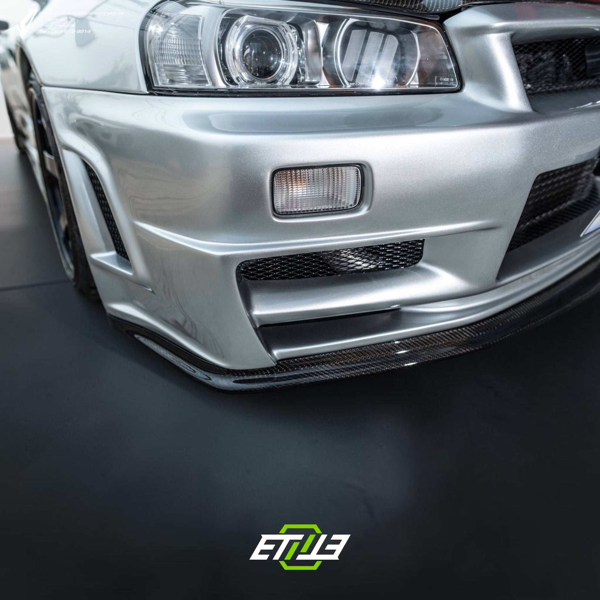 R34 GTT Z-Tune Front Bumper / Skyline R34 GTT 2D 4D GTR-Style Front Bumper | SKU: R34-CF-10 | ID: 10658244460825 | Shopifydevstudio