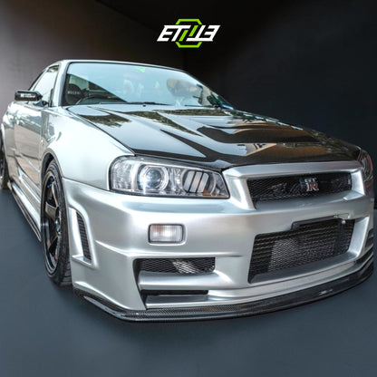 R34 GTT Z-Tune Front Bumper / Skyline R34 GTT 2D 4D GTR-Style Front Bumper | SKU: R34-CF-10 | ID: 10658244460825 | Shopifydevstudio
