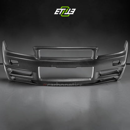 R34 GTT Z-Tune Front Bumper / Skyline R34 GTT 2D 4D GTR-Style Front Bumper | SKU: R34-CF-10 | ID: 10658244460825 | Shopifydevstudio