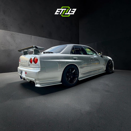R34 GTT Z-Tune Rear Bumper Caps / Skyline R34 GTT 2D GTR Conversion Rear Bumper Spats (ONLY Fit GTR-Style Bumper) | SKU: SKY-CF-3 | ID: 10658244493593 | Shopifydevstudio