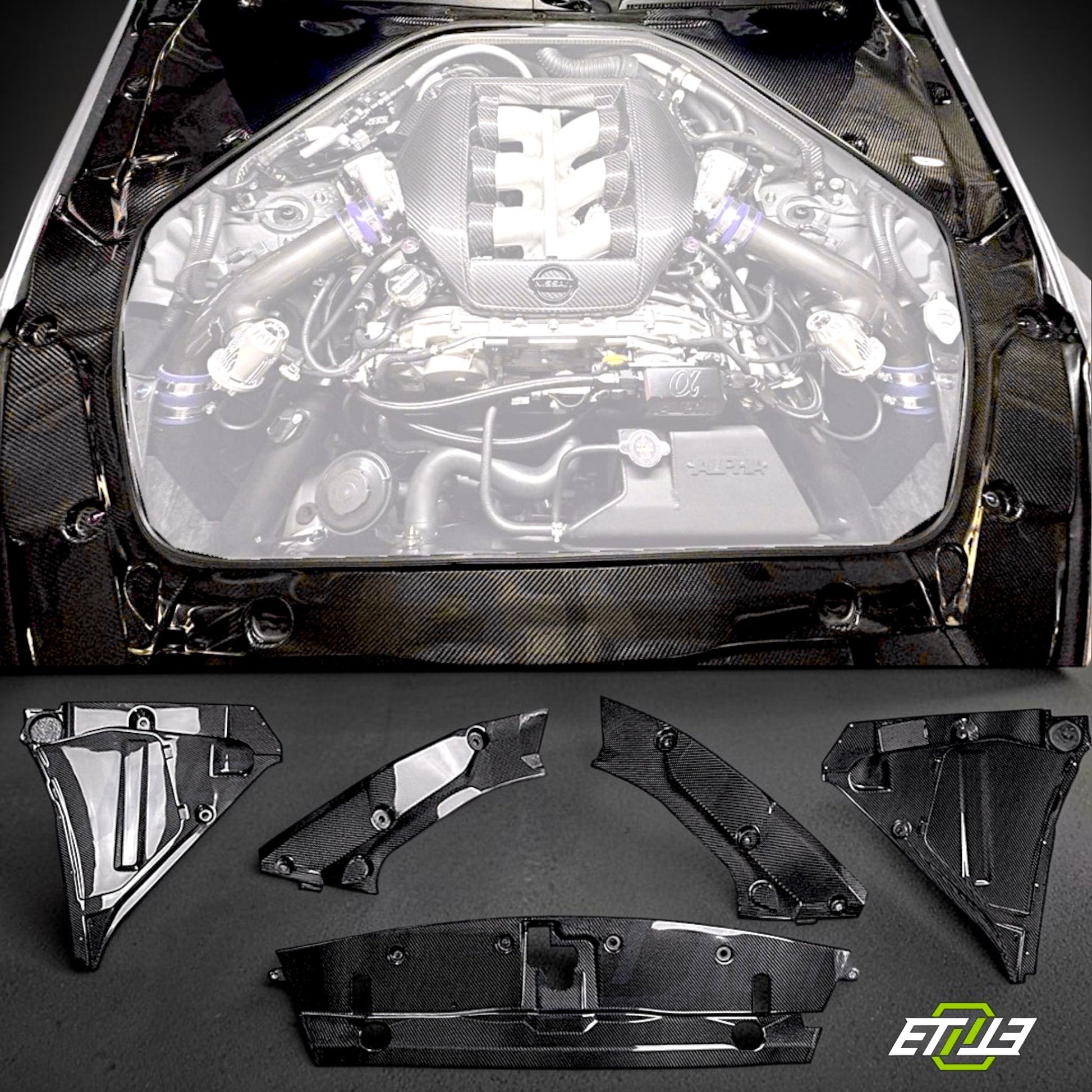 R35 GT-R OEM Style Engine Compartment Cover Set 5pcs | SKU: UNKNOWN-SKU | ID: 10658239611161 | Shopifydevstudio