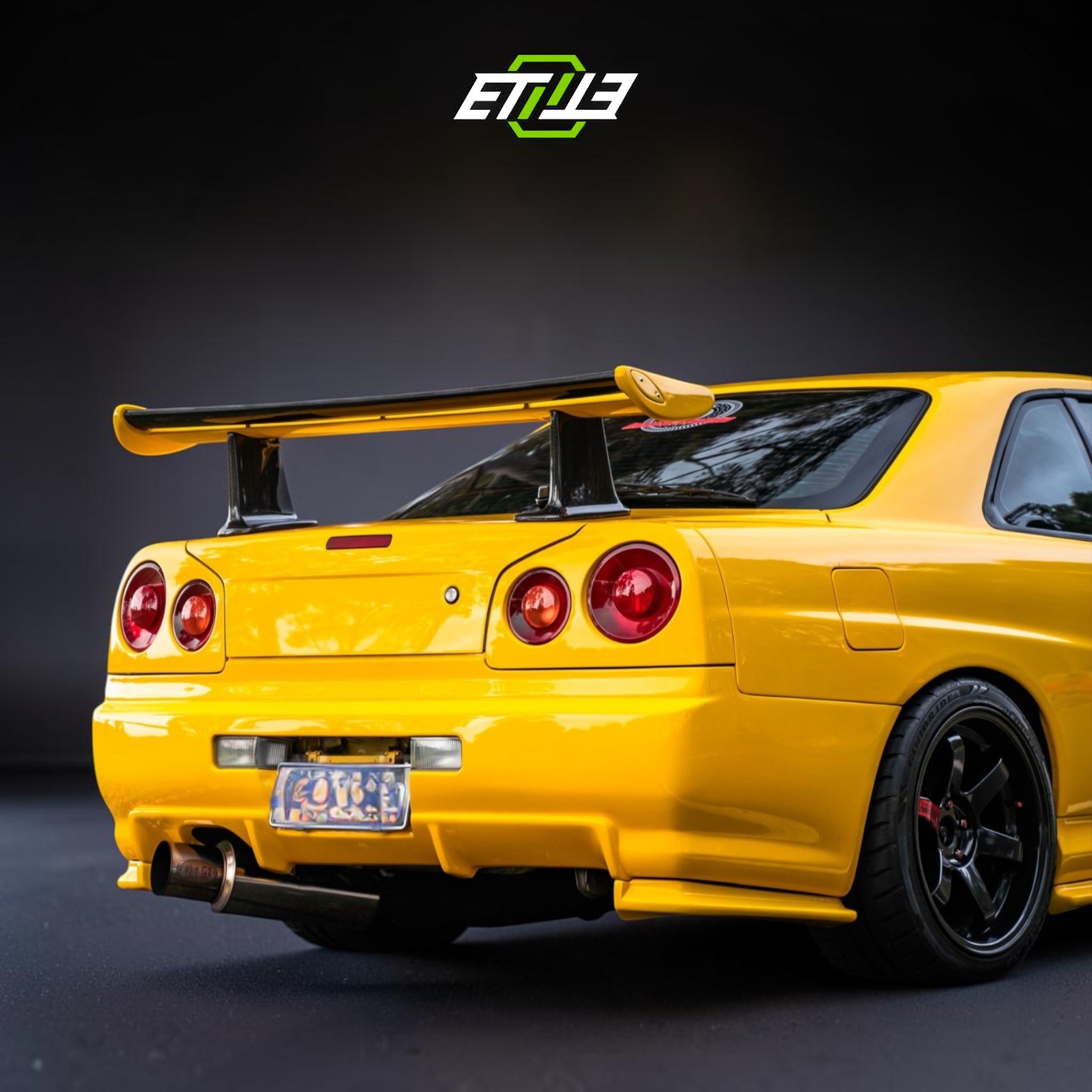 Skyline R34 GTT Z-Tune Rear Bumper / Skyline R34 GTT 2D GTR Conversion GTR-Style Rear Bumper | SKU: SKY-CF-4 | ID: 10658244526361 | Shopifydevstudio