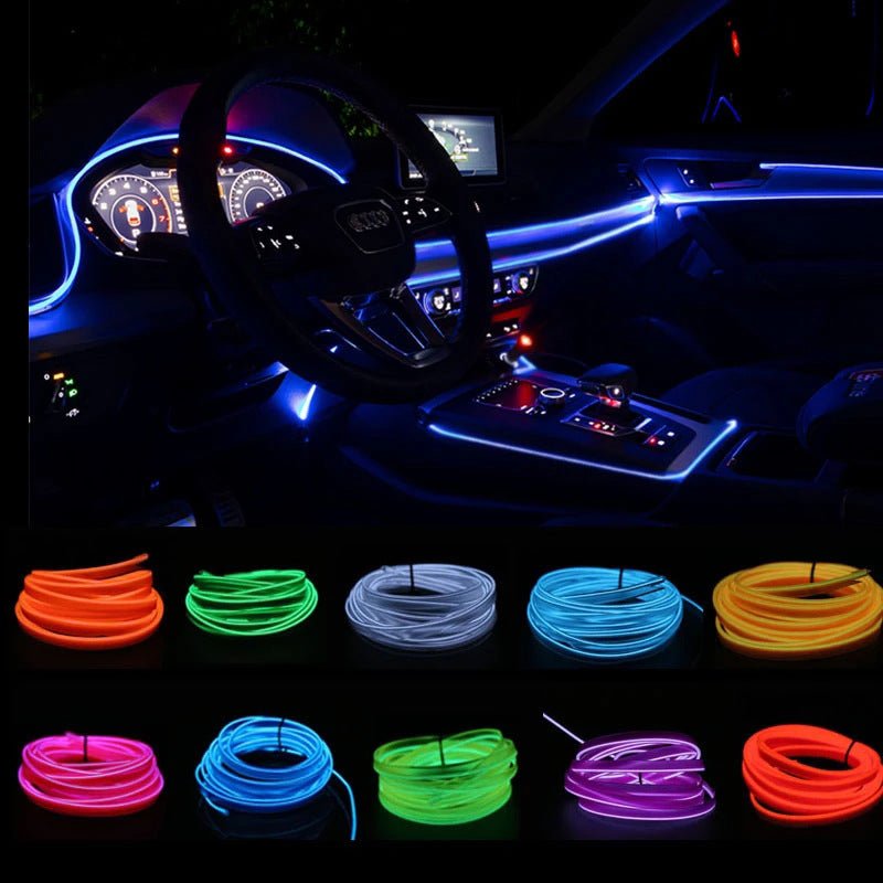 Car Led Decoration Cold Light Interior Modification Strip USB Car Atmosphere Light Lamp Line - Elite Ti