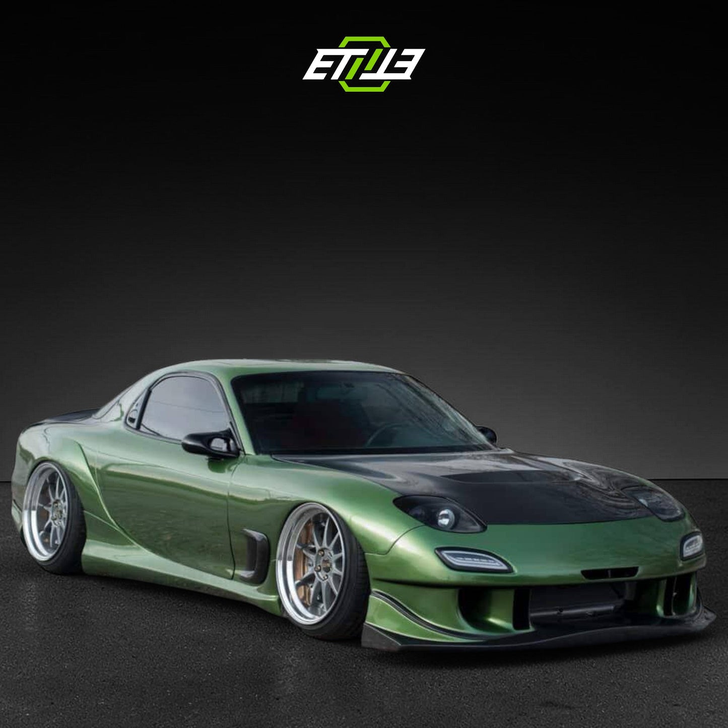 ETi Mazda RX-7 FD3S Suzuka Style Carbon Fiber Hood - 6