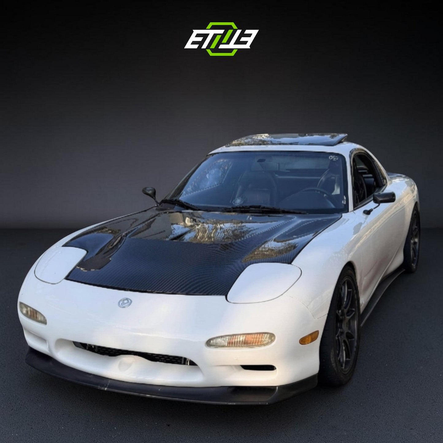 Mazda RX-7 FD3S V8 MS Engine Swap Carbon Hood - 10