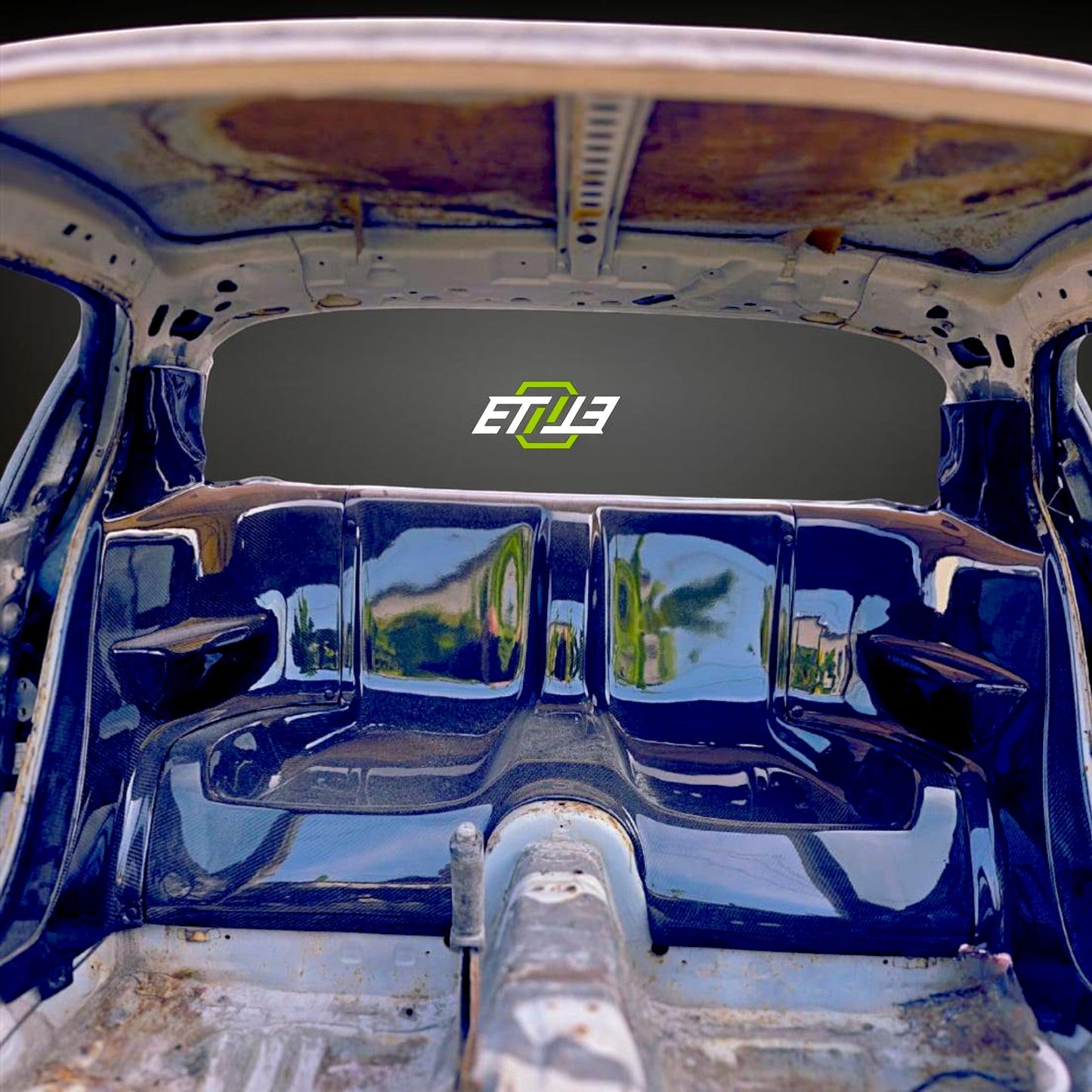 ETi Mazda RX-7 FD3S Dry Carbon Rear Seat & B-Pillar Delete Kit - 5