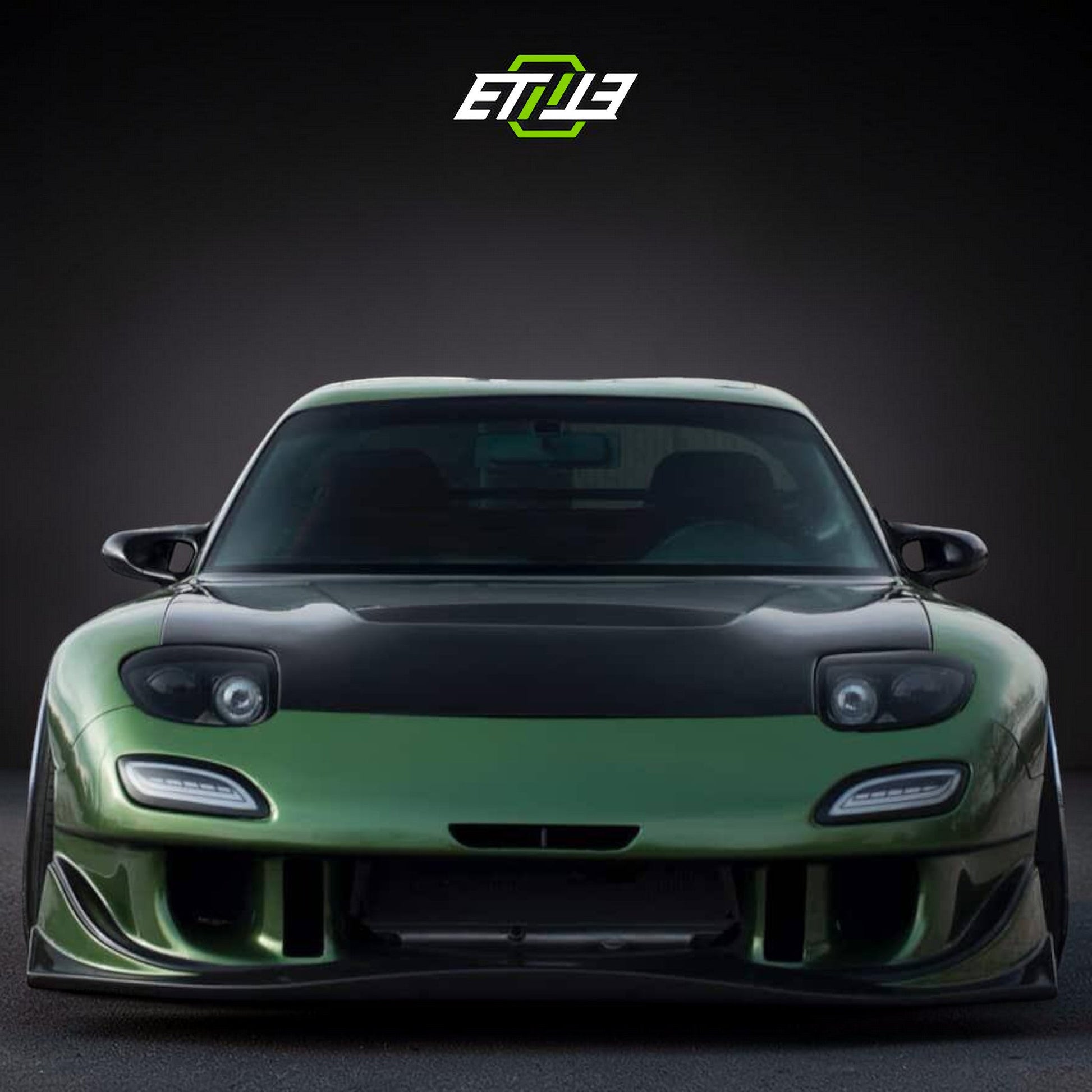 ETi Mazda RX-7 FD3S Suzuka Style Carbon Fiber Hood - 9