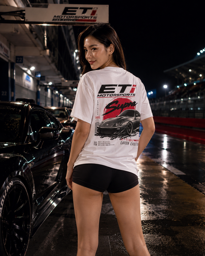 ETi Motorsports Supra Carbon Evolution Tee - white, back graphic